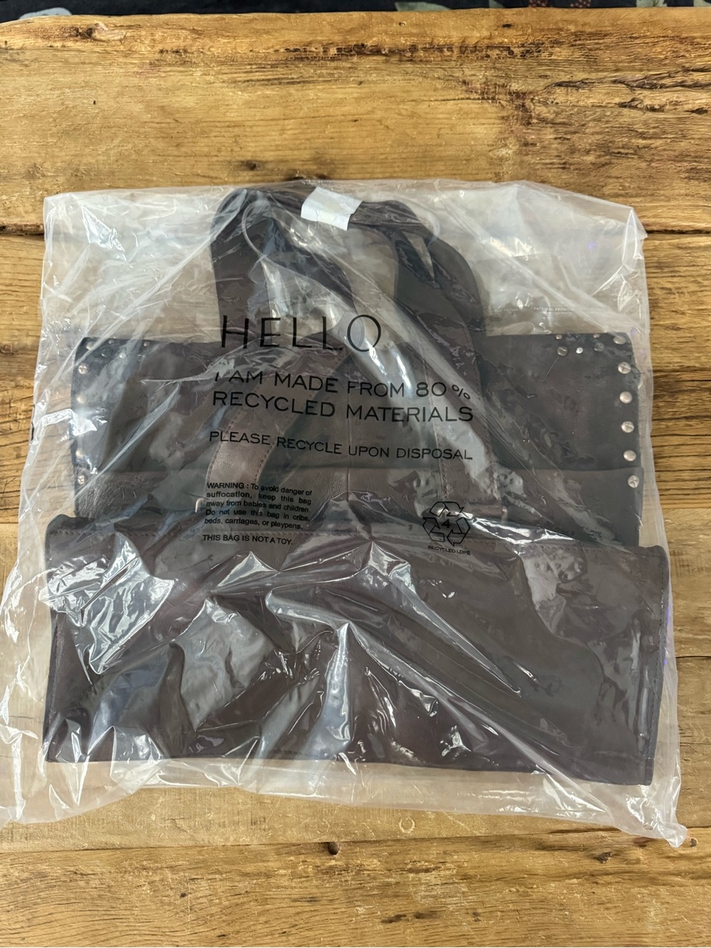 NWT We The Free Shay Stud Leather Tote ~ Espresso ~ STILL IN PACKAGING! Giftable - Picture 11 of 11